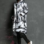 Kurtka długa MC Moon biało-czarna