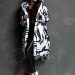 Kurtka długa MC Moon biało-czarna