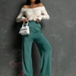 Bluzka marszczona Litia jasnobeżowa