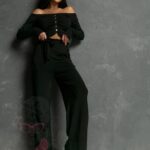 Bluzka marszczona Litia czarna