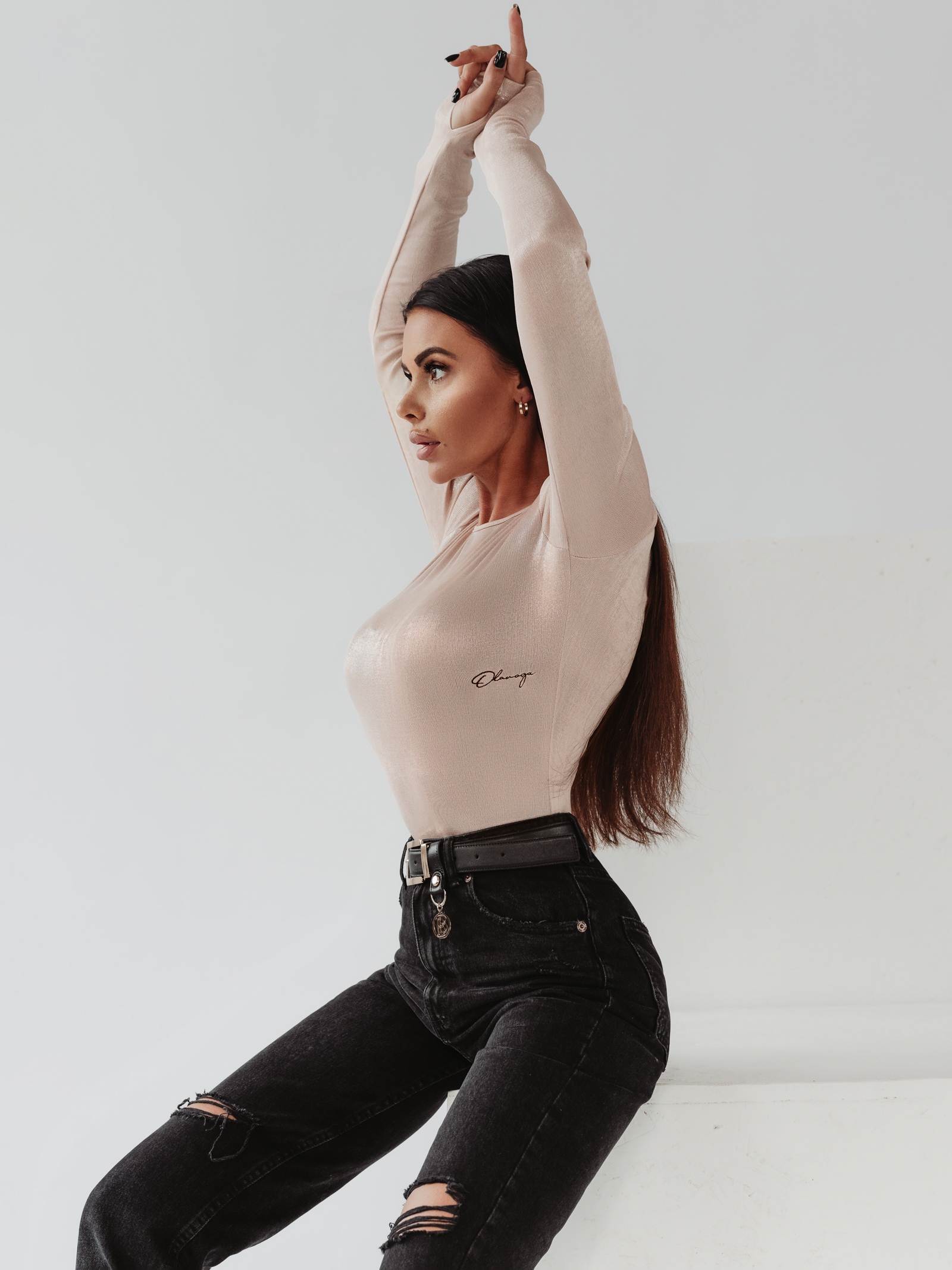 Body dopasowane Ola Voga Spakles j.beżowe