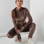 Komplet welurowy Ola Voga Warm Mood brązowy