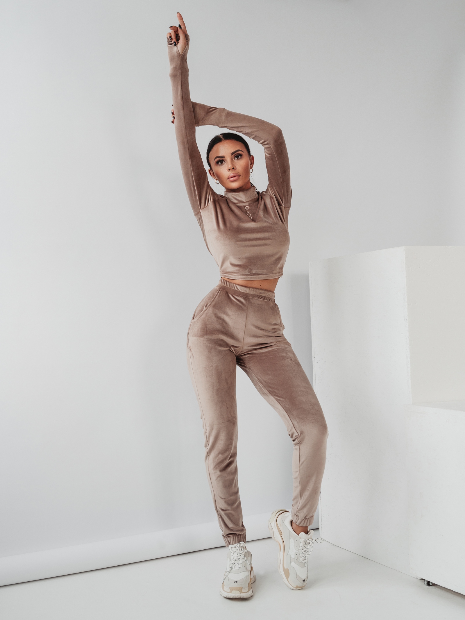 Komplet welurowy Ola Voga Warm Mood c.beżowy