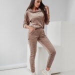 Komplet welurowy Multi Olv Women Ola Voga beżowy