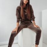 Komplet welurowy Multi Olv Women Ola Voga brązowy