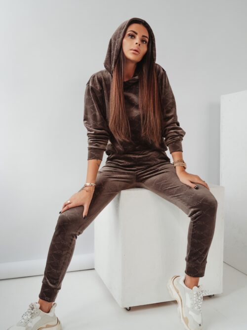 Komplet welurowy Multi Olv Women Ola Voga brązowy