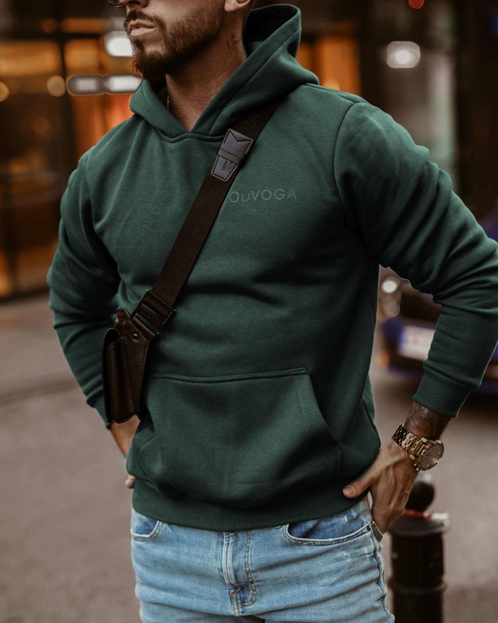 Bluza męska bawełniana Ola Voga Your Comfort butelkowa zieleń