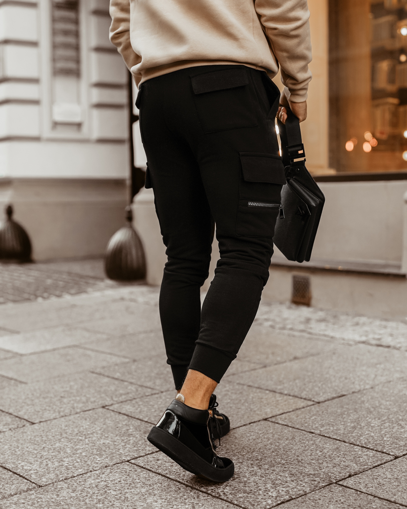 Spodnie męskie Casual Black Ola Voga czarne