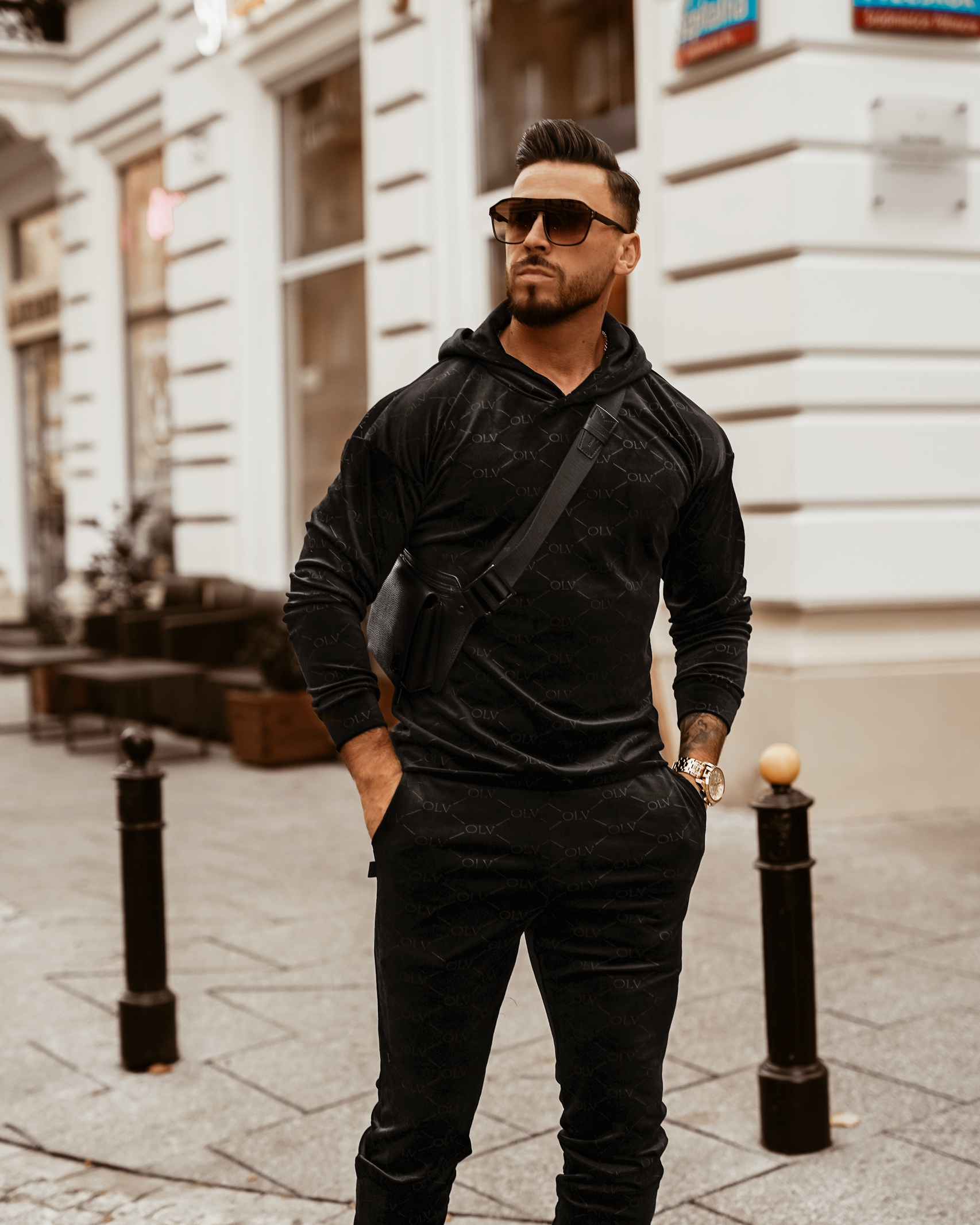 -wyprzedane- Komplet męski welurowy Ola Voga Multi Olv Man czarny -wyprzedane- Komplet męski welurowy Ola Voga Multi Olv Man czarny