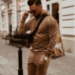 Komplet męski welurowy Ola Voga Multi Olv Man beżowy