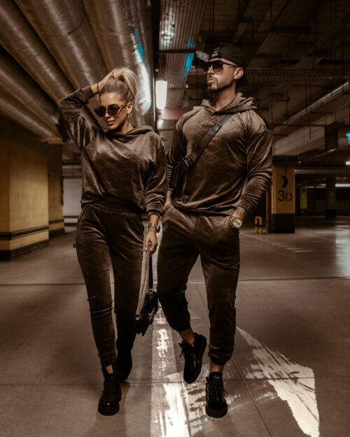 Komplet męski welurowy Ola Voga Multi Olv Man brązowy