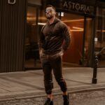 Komplet męski welurowy Ola Voga Multi Olv Man brązowy