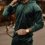 Komplet męski welurowy Ola Voga Multi Olv Man butelkowa zieleń