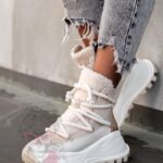 Sneakersy z kożuszkiem Madam Abrigo beżowe