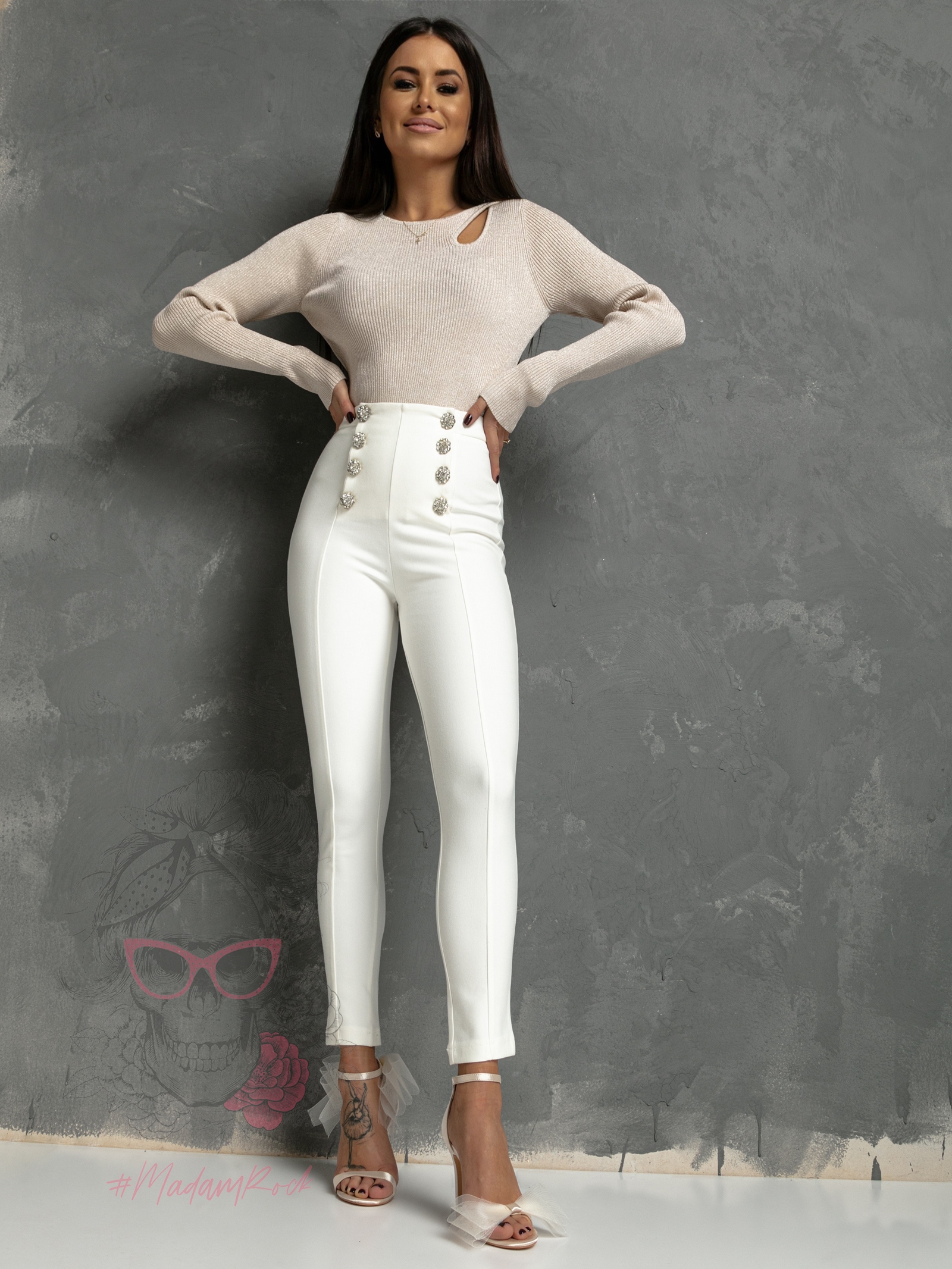 Sweterek metaliczny Lalido jasnozłoty