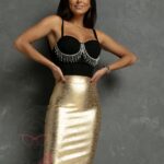 Gorset usztywniany z cyrkoniami Sevilo czarny