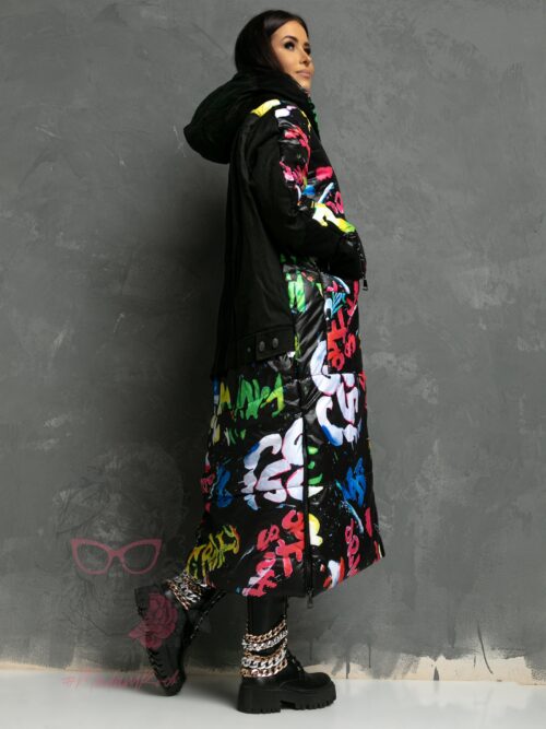 Kurtka płaszcz oversize Goodes graffiti kolorowy
