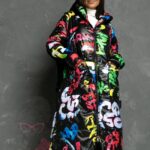 Kurtka płaszcz oversize Goodes graffiti kolorowy