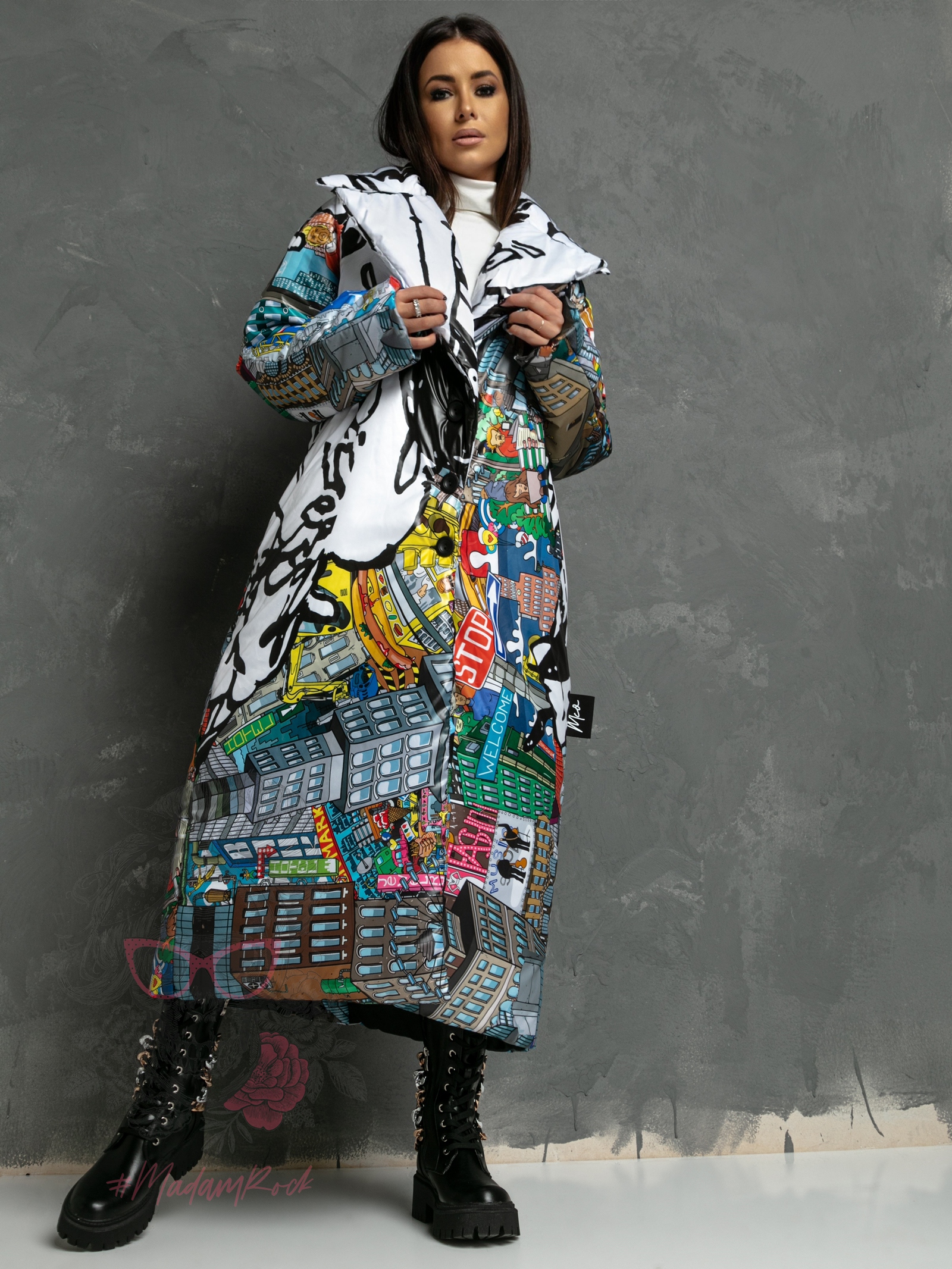 Kurtka długa/ płaszcz My Town kolorowy