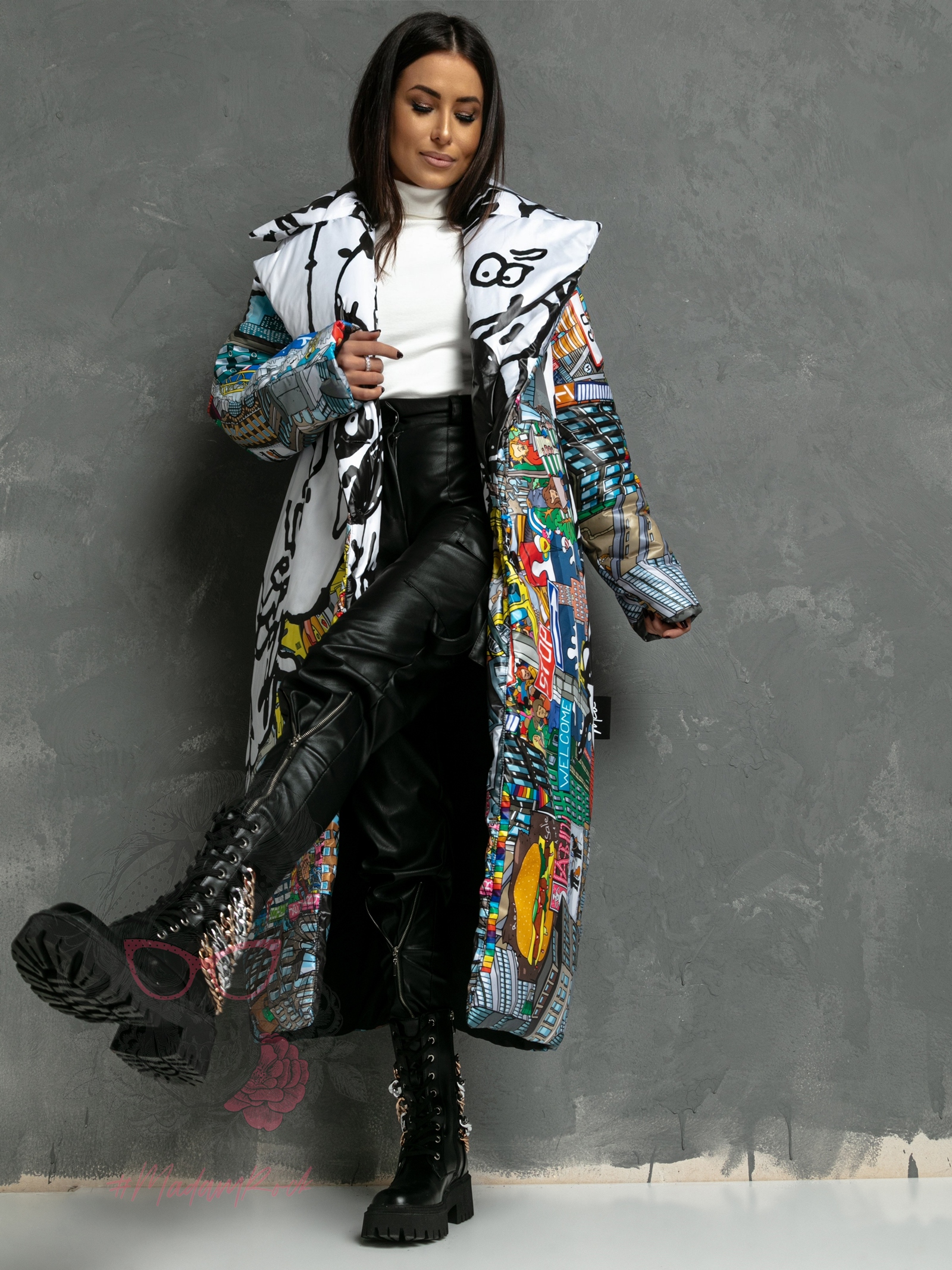 Kurtka długa/ płaszcz My Town kolorowy