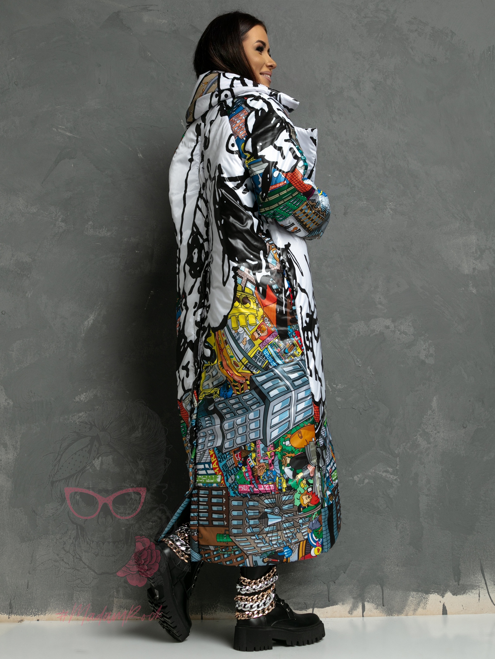 Kurtka długa/ płaszcz My Town kolorowy