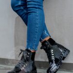 Botki Madam Garra czarne lakierowane