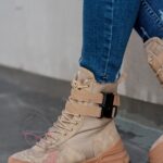 Botki sneakers Rock Claps beżowe