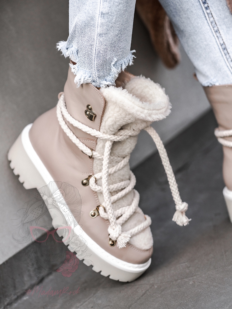 Śniegowce z kożuszkiem Aries Rock cappuccino Śniegowce z kożuszkiem Aries Rock cappuccino