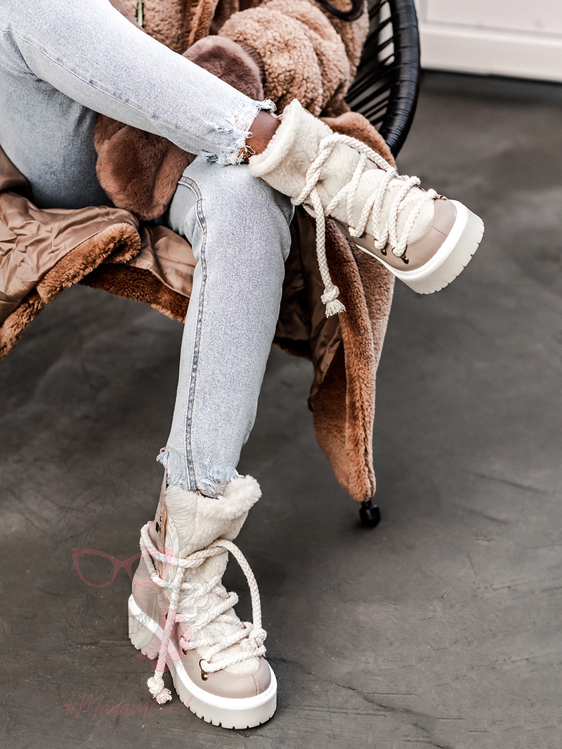 Śniegowce z kożuszkiem Aries Rock cappuccino Śniegowce z kożuszkiem Aries Rock cappuccino