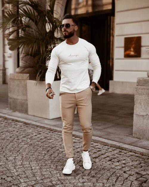 Bluzka męska longsleeve Minimalist Man Ola Voga ecru