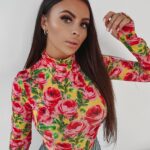 Body dopasowane w kwiaty Roses Ola Voga żółte