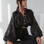 Koszula koronkowa Autumn Flowers Ola Voga czarna