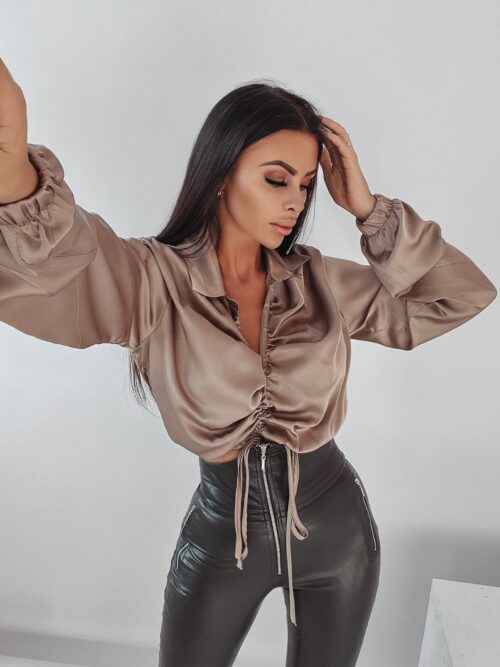 Koszula satynowa Ola Voga Amelia j.beżowa