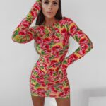 Sukienka marszczona w kwiaty Ola Voga Floral Fantasy żółta