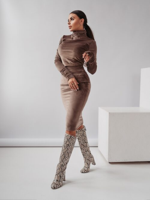 Spódnica ołówkowa Soft Colors Ola Voga brązowa