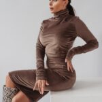 Spódnica ołówkowa Soft Colors Ola Voga brązowa