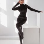 Legginsy welurowe Ola Voga Deep Velvet czarne