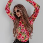 Body dopasowane w kwiaty Roses Ola Voga żółte