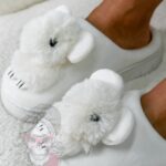 Klapki pluszowe Madam Cotty ecru