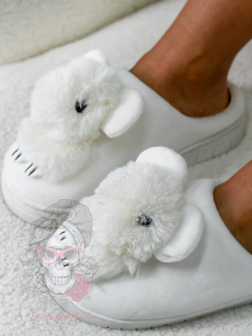 Klapki pluszowe Madam Cotty ecru