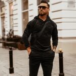 Komplet męski welurowy Ola Voga Multi Olv Man czarny