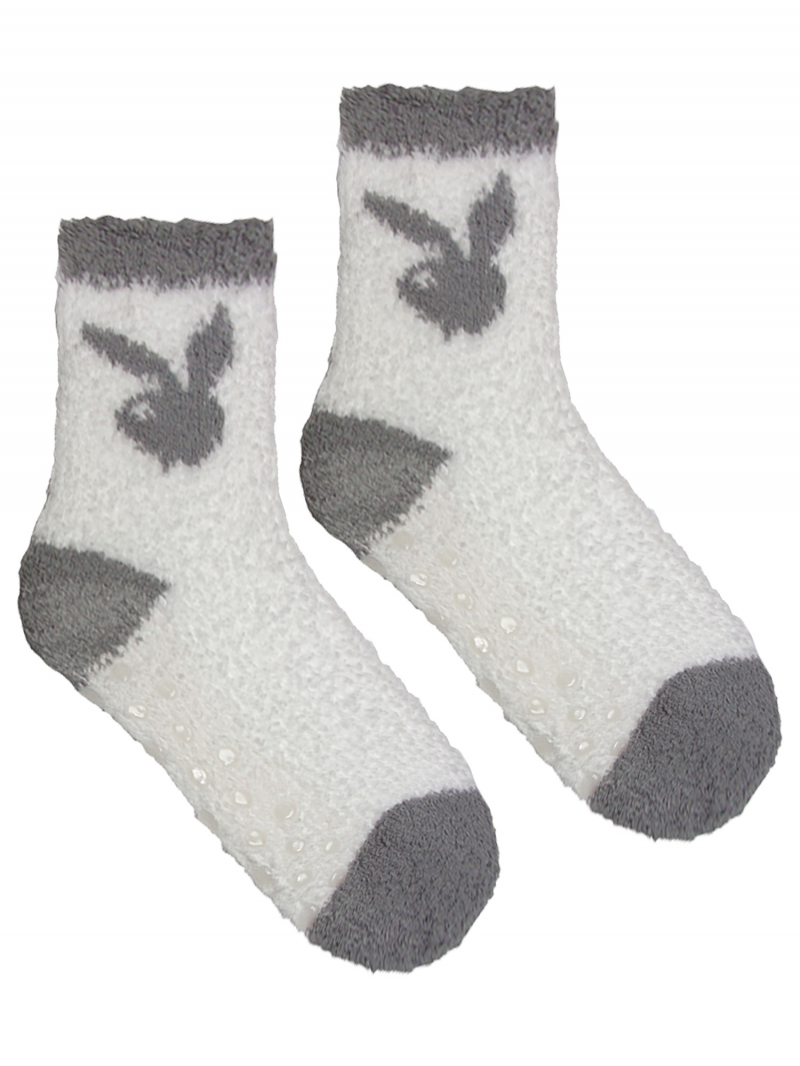 Skarpetki antypoślizgowe z wełną białe