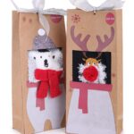 Szare świąteczne skarpetki z misiem