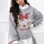 Bluza świąteczna Madam Merry Mickey szara