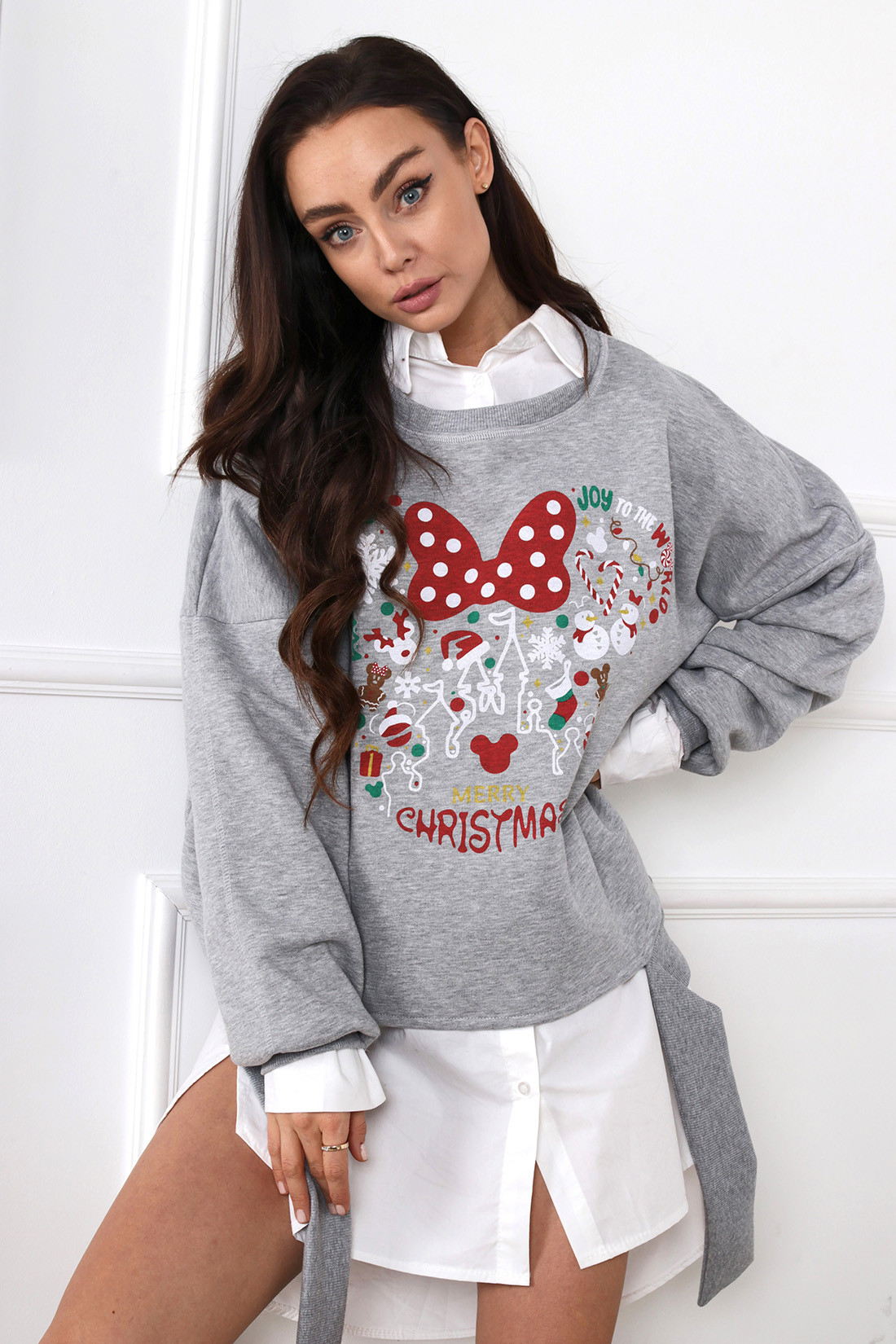 Bluza świąteczna Madam Merry Mickey szara Bluza świąteczna Madam Merry Mickey szara