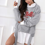 Bluza świąteczna Madam Merry Mickey szara