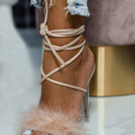 Sandały szpilki z puszkiem Madam Meeru beżowe