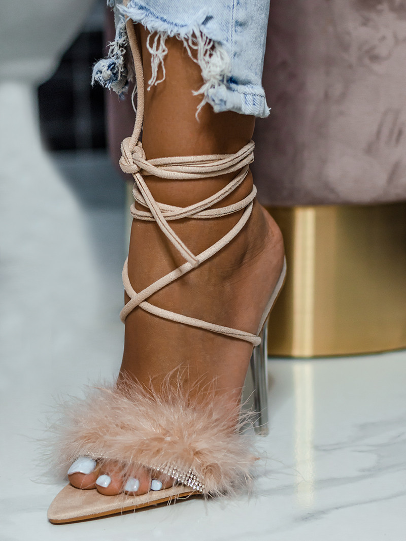 Sandały szpilki z puszkiem Madam Meeru beżowe Sandały szpilki z puszkiem Madam Meeru beżowe