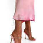 Klapki szpilki Madam Beibes cukierkowy róż