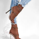 Klapki szpilki Madam Beibes beżowe